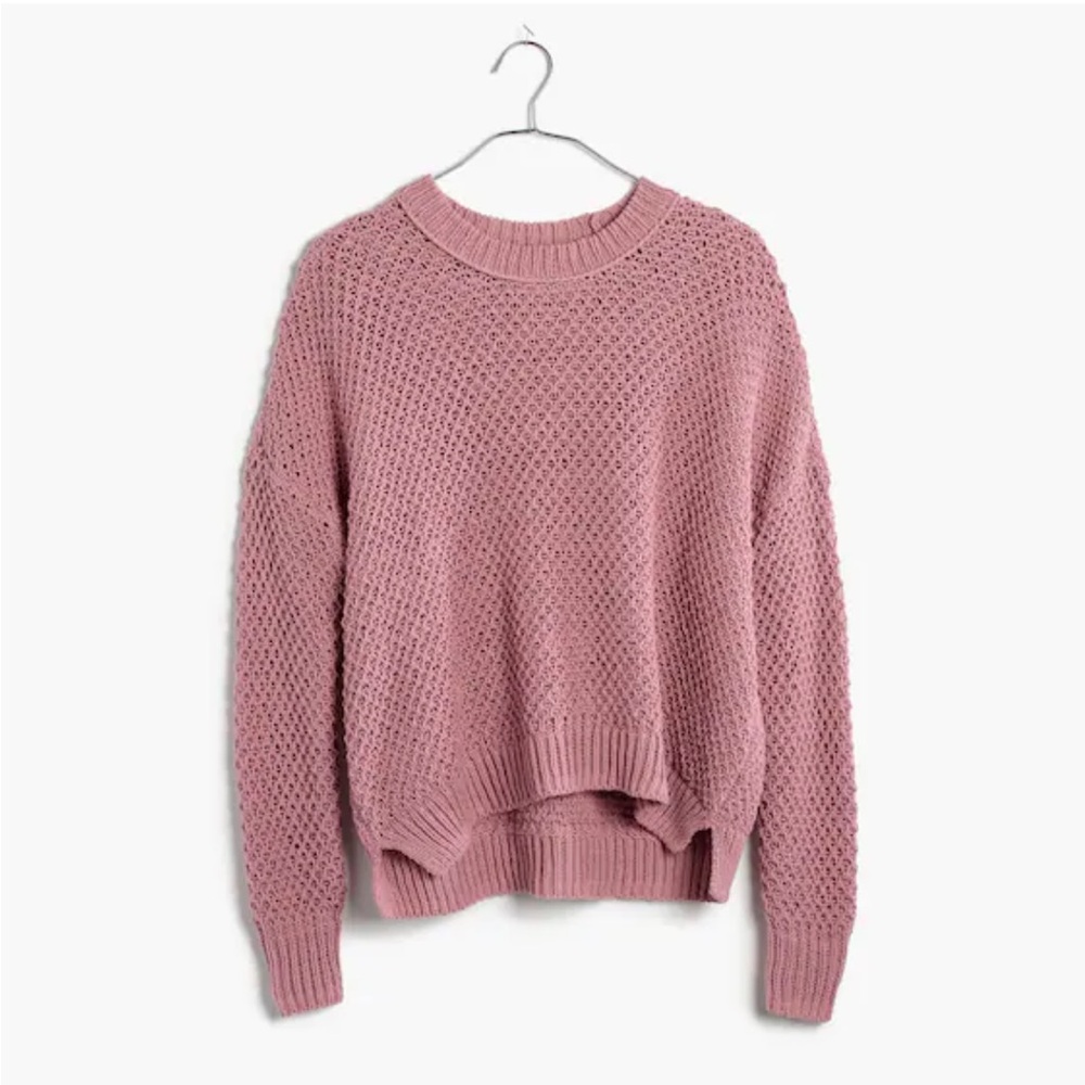 Madewell French Quarter Pullover Sweater Women’s Medium Pink Mauve Blush - Picture 2 of 4
